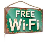 CDSS Placa de madera para colgar en la puerta, con Wi-Fi disponible aquí, para puerta delantera, letreros de granja (20 x 30 cm)