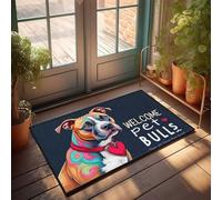 CDSS Sweet Home Mat Welcome Pet Bulls: Steal Your Heart - Felpudo para puerta delantera, para exteriores, entrada interior (40 x 60 cm)