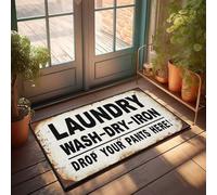 CDSS Tapete de bienvenida de verano para lavandería hoy: ¡no desnudo mañana! Felpudo para decoración de patio al aire libre para entrada exterior (65 x 90 cm)