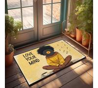 CDSS Tapete de cocina estilo casa de campo Mindfulness And Music: A Peaceful Journey, felpudo para decoración de habitación para hombres para entrada exterior (40 x 60 cm)