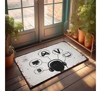 CDSS Tapete de otoño al aire libre explorando el mundo de los juegos y transmisión, tapete de otoño para puerta delantera, divertida decoración de patio (50 x 80 cm)