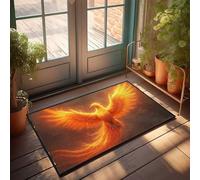 CDSS Tapete de otoño al aire libre Phoenix Rising: A Fiery Legend Reborn, tapete de otoño para puerta delantera, divertida decoración de patio (40 x 60 cm)