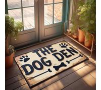 CDSS Tapete de otoño para exteriores con texto en inglés "Welcome To The Dog Den", alfombra de otoño para puerta delantera, divertida decoración de patio (50 x 80 cm)