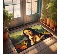 CDSS Tapete de otoño para porche de Leonardo Da Vinci'S Mona Lisa: A Mysterious Smile Felpudo de otoño para puerta delantera, decoración exterior para porche (40 x 60 cm)