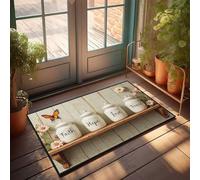 CDSS Tapete divertido para tarros de bar de fe, esperanza, amor y paz, felpudo para interiores, entrada y dormitorio (65 x 90 cm)