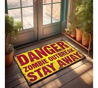 CDSS Tapetes de otoño para exteriores, diseño de apocalipsis zombi: The Final Warning Felpudo de escritorio para hombres, accesorios de garaje para hombre, cueva (40 x 60 cm)