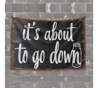 CDSS Tapiz divertido con texto en inglés "It'S About To Go Down: A Jarred Moment", decoración de pared para dormitorio, sobre la cama, divertida decoración de patio (75 x 100 cm)