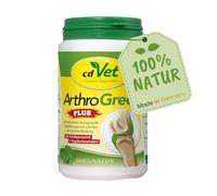 cdVet Natural Products ArthroGreen plus 150 g - apoya de manera óptima el sistema musculoesquelético y las articulaciones en fases agudas - apoyo relacionado con la nutrición - para la fuerza de los huesos y el cartílago -