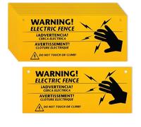 CDXHOME 10 señales de advertencia de valla eléctrica - Señal de peligro de precaución de plástico - Señal de no tocar o escalar para granja, pastos, hogar, patio, almacén, 10 x 4 pulgadas