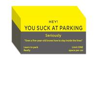 CDXHOME Bad Parking Cards - 100 tarjetas de visita con texto en inglés "You Suck At Parking" (8.9 x 5.1 cm)