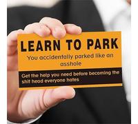 CDXHOME Bad Parking - Tarjetas de visita (100 unidades, 8,9 x 5 cm), color naranja y negro