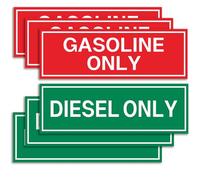 CDXHOME Paquete de 6 letreros adhesivos de solo diésel y solo gasolina - Calcomanías de almacenamiento de combustible resistentes a la intemperie, 6 x 2 pulgadas, vinilo verde, para camiones,