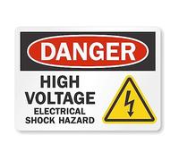 CDXHOME Señal de peligro Matal, señal de alto voltaje, peligro de choque eléctrico, plástico de poliestireno de 40 mil de grosor, protección UV, impermeable y resistente a la intemperie, 10 x 14