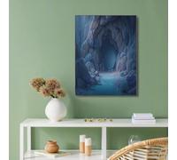 CDXNORA Cuadro en lienzo Cueva Roca, Lienzos decorativo no tejido Surrealista Misterioso, Azul impreso sobre lienzo póster, decoración de pared para sala de estar dormitorio 50x70 cm