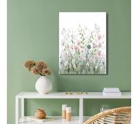 CDXNORA Cuadros Decoracion Salon Acuarela Plantas 60x90 cm, Flores Silvestres Prado Cuadro sobre Lienzo carteles e impresiones Sin marco, Verde Lienzos decorativos Para Baño Dormitorio Cocina
