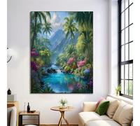 CDXNORA Cuadros Decoracion Salon Plantas Paisajes Naturales 70x100 cm, Selva Tropical Cuadro sobre Lienzo carteles e impresiones Sin marco, Verde Lienzos decorativos Para Baño Dormitorio Cocina