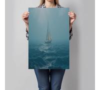 CDXNORA Cuadros Decoracion Salon Veleros Océano, Lienzos decorativos Realista Misterioso 40x60 cm, Azul Cuadro Sobre Lienzo Vertical Dormitorio Cuadros Pared Imágenes Wall Art Prints