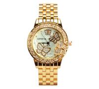 CdyBox Reloj de pulsera de cuarzo con correa de acero para mujer, gran regalo, gold1