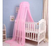 Cdycam Juego de cama para bebé y niño pequeño, mosquitera colgante, marco de barra de mosquitos, estilo palacio, para cuna (solo mosquitera rosa, sin soporte)