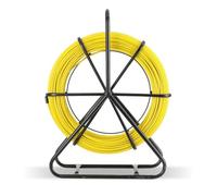 CDZHLTG Cinta de fibra de vidrio para pescado, 100 m, diámetro de 6 mm, varilla de fibra de vidrio, incluye carrete de acero, cinta de retracción, cinta de pescado, tubo Rodder