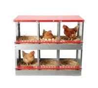 CDZHLTG Ponedero para Gallinas 6 Huecos, Soporte 30 kg por Nido, Separadores Extraíbles para Limpieza Fácil, Nido para Gallinas para Montaje en Pared, para Gallinero (27x29 cm)