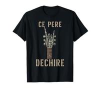 CE Pere Dechire Squelette Gothique Rocker Guitarra Musica Camiseta