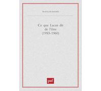 Ce que Lacan dit de l'être: 1953-1960