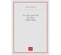 Ce que Lacan dit de l'être: 1953-1960