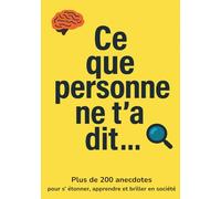 Ce que personne ne t’ a dit: Tu le savais ça ? , 200 anecdotes surprenantes, scientifiques ou loufoques + portraits bonus de personnages oubliés pour briller en société