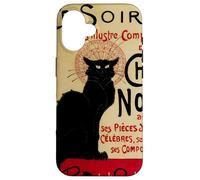 CE Soir Chat Noir, Vintage Art Nouveau Gato Negro Carcasa para iPhone 16