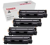 CE285A Pack 4 Cartuchos de Toner Compatible con HP CE285A / CE278A / CB435A / CB436A (85A/78A/35A/36A)
