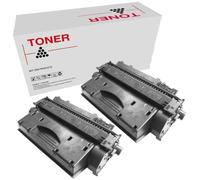 CE505X/CF280X Pack 2 Cartuchos de Toner Negro Compatible con HP CE505X/CF280X (05X/80X)
