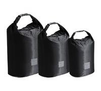 CeaBulo Juego de 3 bolsas secas ultraligeras para mochileros y materiales de poliéster resistentes para camping y senderismo, almacenamiento de camping, Black, Talla única