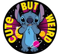 Ceaco - Disney - Lilo & Stitch - Stitch Cute but Weird - Rompecabezas redondo de 500 piezas para adultos - Rompecabezas desafiante perfecto para