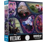 Ceaco - Disney Villains & Their Pets - Rompecabezas de 1000 piezas para | Arte oficial, fabricado en Estados Unidos, tablero reciclado, tamaño terminado 67,3 x 48,3 cm, incluye póster, arte enmarcado