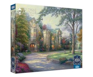 Ceaco - Sapphire Select - Thomas Kinkade - Beyond Summer Gate - Rompecabezas de 1000 piezas - Desafiante y divertido - Tablero de rompecabezas con respaldo azul - Caja de exhibición de regalo - Póster
