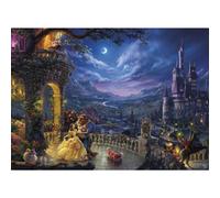 Ceaco - Thomas Kinkade - Disney - La Bella y la Bestia bailando bajo la luz de la luna - Rompecabezas de 1000 piezas