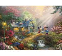 Ceaco - Thomas Kinkade - Disney - Mickey & Minnie Sweetheart Bridge - 1000 Piece Jigsaw Puzzle