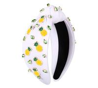 CEALXHENY Diadema de nudo para mujer, diadema de frutas, fresas, sandía, accesorios para el cabello de verano, regalos para mujeres (fruta E-blanco)