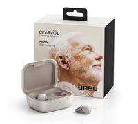 Cearvol Nano Case Control OTC Audífonos recargables, 3 programas auditivos, cancelación de retroalimentación, reducción de ruido, batería de ajuste cómodo, diseño ITC, color Starlight