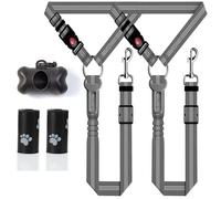 CEASELESLY- 3 en 1 Ajustable cinturón de Seguridad,Arnés de Seguridad para Coche,Hay 1 Caja de Basura Negra y 2 Bolsas de Basura,Adecuado para Transporte y Viaje para Perros y Gatos（Gris）