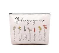 CEASQVAA Bolsa de cosméticos de maquillaje para mujeres, compañeros de trabajo, regalo de cumpleaños, bolsa de maquillaje para colegas y amigas, God says you are