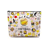 CEASQVAA Bolsa de cosméticos de maquillaje para mujeres, compañeros de trabajo, regalo de cumpleaños, bolsa de maquillaje, regalo para colegas y amigas, softball3