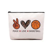 CEASQVAA Bolsa de cosméticos de maquillaje para mujeres, compañeros de trabajo, regalo de cumpleaños, bolsa de maquillaje, regalo para colegas y amigas, Baloncesto