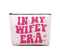 CEASQVAA Bolsa de maquillaje de regalo para novia, regalos de compromiso para ella, regalos de novia, despedida de soltera, regalos de despedida de soltera para novia, bolsa de maquillaje con