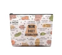 CEASQVAA Bolsa de maquillaje para novia, regalo de compromiso y despedida de soltera, bolsa de cosméticos con cremallera In My Wifey Era, Afirmaciones diarias para mamá