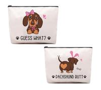 CEASQVAA Regalos de caballos para mujer, bolsa de viaje ecuestre, bolsa de cosméticos, bolsa de maquillaje de vaquera, Dachshunds1