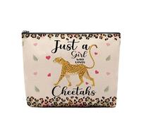 CEASQVAA Regalos de caballos para mujer, bolsa de viaje ecuestre, bolsa de cosméticos, bolsa de maquillaje de vaquera, Guepardos