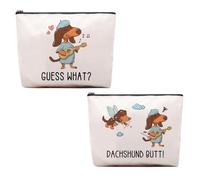 CEASQVAA Regalos de caballos para mujer, bolsa de viaje ecuestre, bolsa de cosméticos, bolsa de maquillaje de vaquera, Dachshunds2