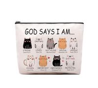 CEASQVAA Regalos de caballos para mujer, bolsa de viaje ecuestre, bolsa de cosméticos, bolsa de maquillaje de vaquera, Cat4.
